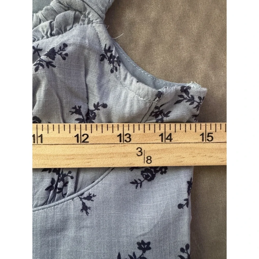 Aeropostale Blue Floral Tie Front Mini Dress Women's Medium Cottagecore - Picture 8 of 9
